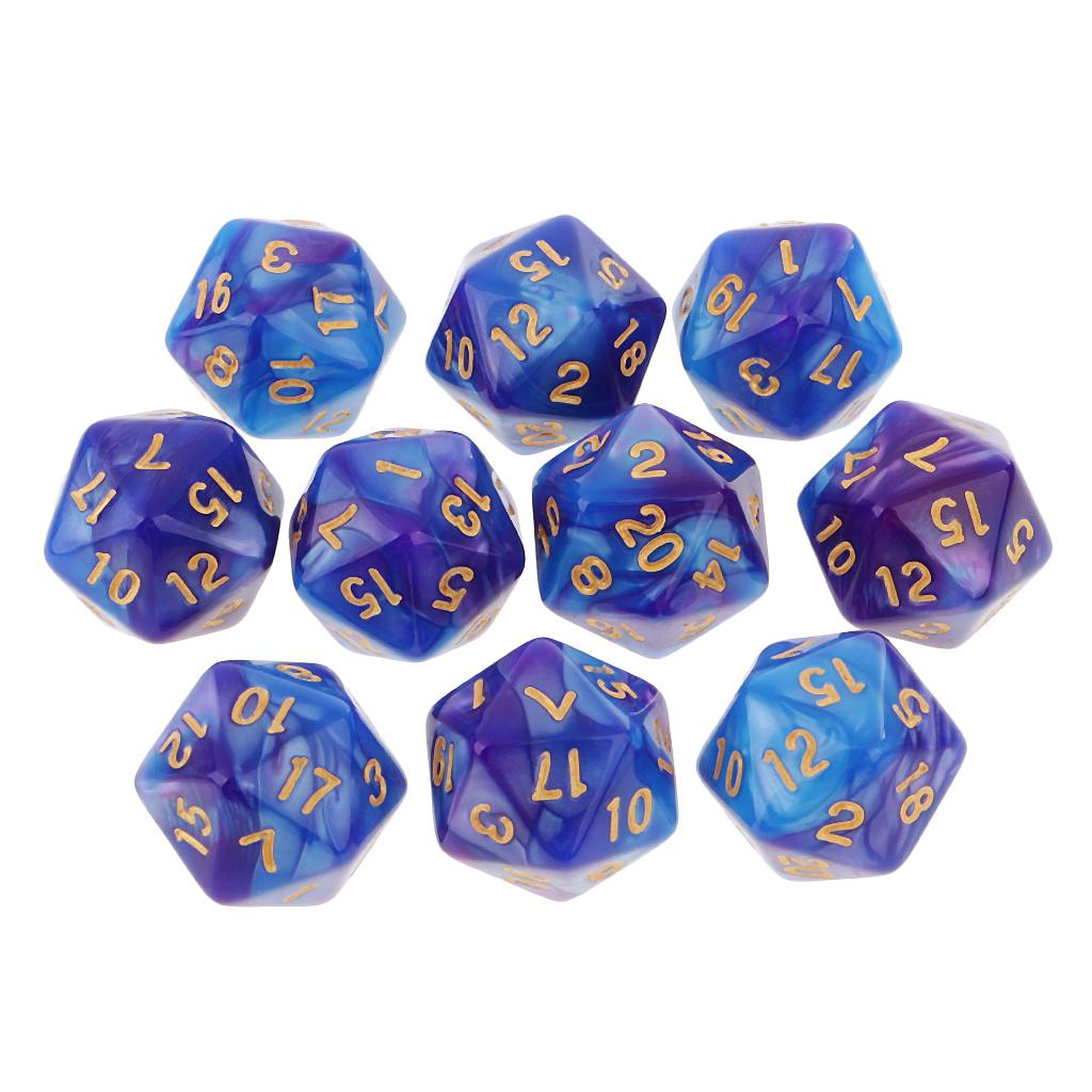 Board Game Live - 10 pçs dados poliédricos de 20